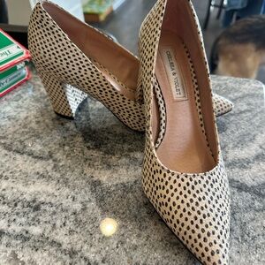 Chelsea & Violet Black and Cream Heels